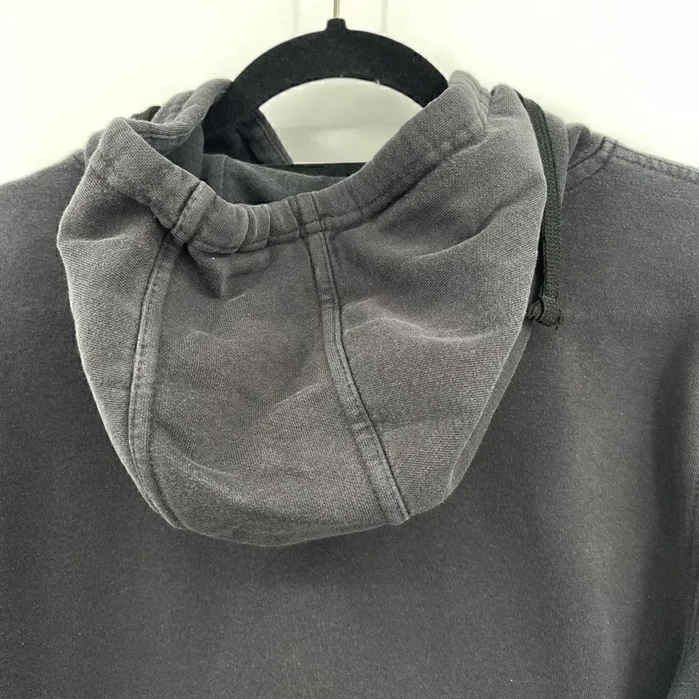 The North Face Black Cotton Blend Fleece Pullover Hoodie Jacket Size Medium